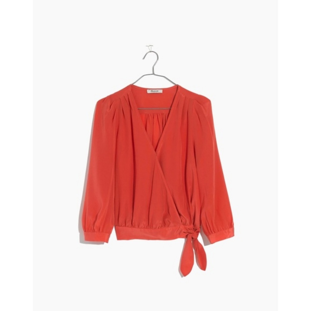 NWT Madewell Silk Wrap Top